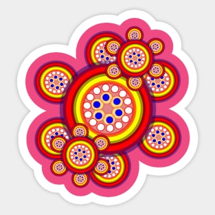 new circle flower shape geometric mandala design Sticker
